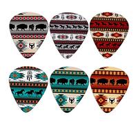 Coloranimal 6 piezas de accesorios para guitarra, peso ligero, conjuntos bohemios del suroeste tribal caballo impresión celuloide púas para guitarrista, guitarra acústica eléctrica