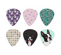 Coloranimal Juego de 6 piezas I Love French Bulldog Print Celluloid Púas para guitarra acústica y eléctrica, accesorios de pieza de púa, regalo único para bajo, fácil de instalar, grosor de 0,96 mm