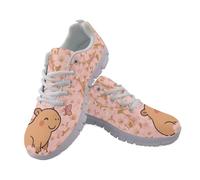 Coloranimal Zapatillas de deporte ligeras para mujer, de malla, cómodas, para correr, zapatillas de deporte, Cherry Blossoms Capibara, 41 EU
