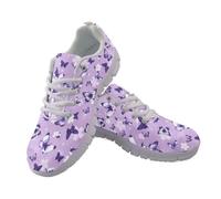 Coloranimal Zapatillas deportivas para mujer, para caminar, entrenamiento, gimnasio, deportes, fitness, con suela antideslizante, Cherry Blossoms Purple Butterfly, 40 EU