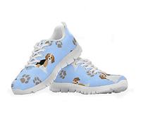 Coloranimal - Zapatillas para Correr para Correr en Carretera para Mujer, diseño de Animal Lindo, Beagle, Zapatillas de Tenis Ligeras, Calzado para Caminar fácil, Zapatillas con Cordones, EU39