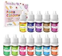 Colorante alimentario 12*6ml, Colorante Alimentario Alta Concentración Liquid Set para Colorear los Bebidas Pasteles Galletas Macaron Fondant