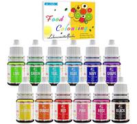 Colorante Alimentario - 12 Colore Colorante Alimenticio Líquido Concentrado para Pastel Decorar, Hornear, Glasear y Cocinar - Tintes Alimentarios para Alimentos, Limo, Manualidades DIY - 6ml Cada Uno