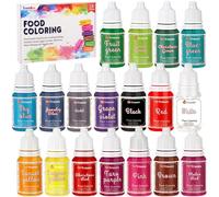 Colorante Alimentario,18 Colores x 10ML Colorantes Alimentarios Grado Alimenticio Vibrante Comestible Alta Concentrado Líquido Set para Decoración de Pasteles,Hornear,Huevos de Pascua,Galletas,Fondant