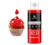 Colorante Alimentario - Colorante Alimenticio Líquido Concentrado para Pastel, Hornear, Glasear y Fondant - Tintes Alimentarios Insípido para Macarrón, Galletas, Limo, Manualidades DIY (Rojo, 160ml)