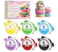 Colorante Alimentario en Polvo, 6 Colores Vibrantes de Colorante Alimentario Repostería, Colorante Comestible de Alta Concentración para Glaseado, Tartas, Fondant, Macarons, Huevos de Pascua - 5g