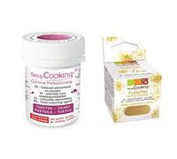 Colorante alimentario en polvo Púrpura + Brillo dorado comestible