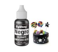 Colorante Alimentario Gel, 40g Colorante Alimentario Reposteria Altamente Concentrado para Fondant Colores, Colorante Alimenticio para Fondant Colores, Macarrones, Cupcakes, Slimo-Negro