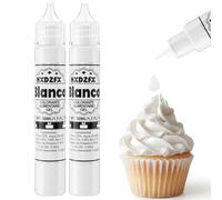 Colorante Alimentario Gel - Blanco Concentración Colorantes Alimentarios Reposteria, para Decoración de Tartas, Caramelos, Bebidas, Macarons, Glaseados y Cocina - 30ml×2 Botellas