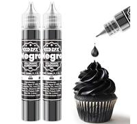 Colorante Alimentario Gel - Negro Concentración Colorantes Alimentarios Reposteria, para Decoración de Tartas, Caramelos, Bebidas, Macarons, Glaseados y Cocina - 30ml×2 Botellas
