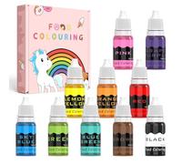 Colorante alimentario líquido 10 colores concentrado para pastel glaseado colorante alimentario. Tinte Vibrant Rainbow Food Colors para el hogar de bricolaje (10 ml)