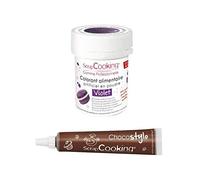 Colorante alimentario Púrpura + Tubo de chocolate para decorar