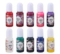 Colorante de resina epoxi UV, pigmento de alta calidad, seguro, no tóxico, de curado rápido, líquido para manualidades, fabricación de joyas, 10 colores, botellas de 10 ml.