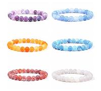 Colorato Alterato Agate Pietra Borda I Braccialetti per Le Donne Gioiello di Pietra Di Cristallo Braccialetto di Perline Fatti A Mano Degli Uomini Dei Monili Doni Femminili-21cm_