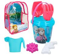 Disney COLORBABY 48205 Frozen Set Cubo de Playa Infantil con Mochila, Pala, rastrillo, regadera y Accesorios, Juguetes de Verano para niños y bebés