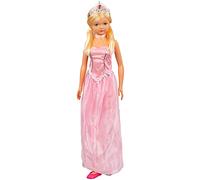 ColorBaby 43993 - Muñeca Grande, Princesa, Juguetes niños y niñas 3 años, para peinar, articuladas, Zapatos, Corona, Princesa Maria, Altura 105 cm