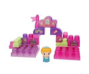 COLORBABY 47760 Bloques construcción niños, Princesas, Castillo, 20 Piezas Grandes semitransparentes y Brillantes, Incluye Princesa y Pegatinas, Fantasía, Juguete Construir, Juguetes niño 18 Meses