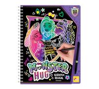 LISCIANI - MONSTER HIGH - Cuaderno de Dibujos para Rascar Monster High - Monster Hug - Para Niños a Partir de 4 Años - 44 Páginas - Lápiz para Rascar Incluido - Multicolor, Oro y Purpurina