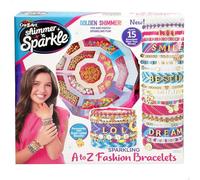 ColorBaby 47914 Shimmer N Sparkle Kit de fabricación de pulseras, Incluye abalorios brillantes, Cuentas heishi, Alfabeto, Perlas, Hilos de colores, Juguetes de niña, Regalos para niñas 8 años