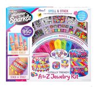 ColorBaby 47916 Shimmer N Sparkle Kit de fabricación de Pulseras y Anillos, Cuentas de Arcilla, Alfabéticas, Geométricas, Multicolores, Dados, Perlas, Juguetes de niña, Regalos para niñas 8 años