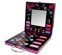 ColorBaby 47917 Barbie Maletín Maquillaje para niñas con Espejo Seguro, 21 Sombras de Ojos, 4 coloretes, 6 Colores de Labios, 2 pintalabios, Tocador portátil, Regalos niña 8 años, Makeup Set
