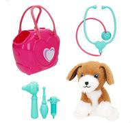 ColorBaby 47935 Go Go Friends Perro Peluche Juguete, Bolso de Transporte, Perros Juguetes para niños, Accesorios de Cuidado, Veterinario, Juego de Roles, A Partir de 24 Meses