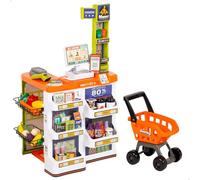 ColorBaby 47965 My Home Supermercacado Juguete con Carrito, Luz y Sonido Realista, Caja registradora electrónica, +50 Piezas, Tamaño 50x42x82 cm, Juguetes para niños 3 años