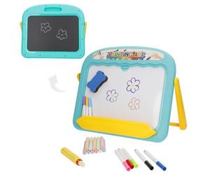 ColorBaby 47989 Good Idea Pizarra magnética Infantil 2 en 1, Rotuladores, Letras y Números, Tizas, Portatizas y Borrador, Regalo niña 3 años, Pizarras Infantiles, Juguetes educativos