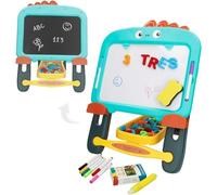 ColorBaby 47990 Good Idea Pizarra magnética Infantil 2 en 1, 30x33x36-50 cm, Tizas, Rotuladores, Letras y Números, Portatizas y Borrador, Regalo niña 3 años, Pizarras Infantiles, Juguetes educativos