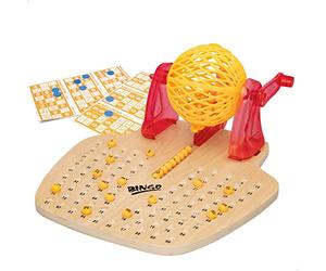 Colorbaby 49666 - Bingo de mesa manual de madera CB Games / Juego de mesa para niños y adultos, juego del bingo, juegos en familia, Rojo, juegos de mesa clásicos / Jugar al bingo