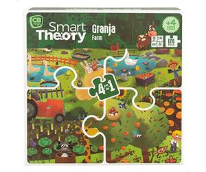 COLORBABY 49737 - Puzzle para niños la granja 4 en 1 de 174 piezas grandes / Puzzle piezas grandes, puzzles infantiles / Juegos educativos, puzzle de animales, rompecabezas para niños