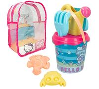 COLORBABY 77329 - Helly Kitty Set Cubo de Playa Infantil con Mochila, Pala, rastrillo, regadera y Accesorios, Juguetes de Verano para niños y bebés