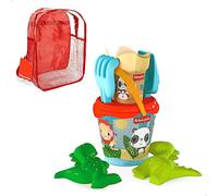 ColorBaby 77391 - Fisher-Price Set de Playa Infantil, Conjunto de Cubo de Playa con Pala, rastrillo, regadera y Accesorios, Mochila de Playa para niñas, Set Playa Infantil, Mochila con Juguetes