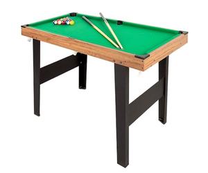 ColorBaby 85434 Mesa de Billar Americano para niños y Adultos, 121x61x70 cm, De Madera Resistente, Incluye 2 Tacos, 16 Bolas, 1 Tiza, 1 Cepillo y 1 triángulo, 2-4 Jugadores, 6 años y mas