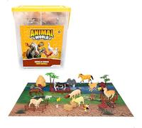 ColorBaby Animal World Cubo Set Animales de Granja, 60 Piezas, Animales y Accesorios, Tamaños Variados, Máx. 12 cm, Granjeros, Figuras Juguete, niños +3 años (39323)