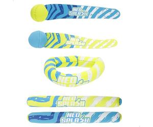ColorBaby Aqua World Set de 3 Juegos acuáticos de Buceo, Incluye Anillas, Palos sumergibles y Discos flotantes, diseño Colorido, Materiales Resistentes, óptimo para Piscinas y Aprendizaje (54301)
