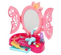 ColorBaby Beauty Love Tocador Infantil luz y Sonido, Medidas 27x18x31,5 cm, Incluye Espejo, secador, Peine, perfumes, pintalabios, Anillos, Pulseras y Accesorios, Desde 3 años (39439)
