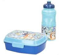 ColorBaby Bluey Set botella y tupper infantil, Licencia oficial, Azul, Capacidad 380 ml, Fiambrera colegio, Pack escolar almuerzo, Kit para llevar, Niños y niñas +4 años (77635)