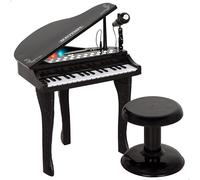 ColorBaby Bontempi Piano Infantil de Cola con 32 Teclas, Micrófono, Taburete, Luces, guía de Colores, grabación, Reproducción, Entrada Auxiliar, Estructura Estable, 40x46x62 cm, Desde 3 años (39217)