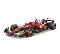 COLORBABY Burago Coche Ferrari Juguete, Fórmula 1, Charles Leclerc, Dorsal #16, Escala 1:18, Réplica Oficial, Incluye peana, Coches de colección, Maqueta F1, Vehículo exposición (78545)