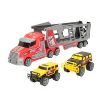 ColorBaby, Camión portacoches Juguete, Portavehículos fricción, 47 cm, Vehículo transportador, 2 Coches 4x4, Camiones de Juguete para niños, Juguetes niños 3 años, Regalos Infantiles (47277)