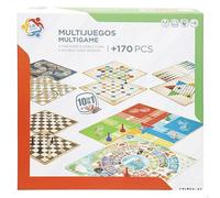 ColorBaby CB Games Juego de Mesa Multijuegos 10 en 1, +170 Piezas, Incluye Ajedrez, Damas, Parchís, Serpientes y Escaleras, Backgammon y Más, Tablero de Madera, Edad +6 Años (39574)