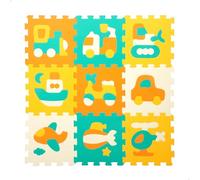 COLORBABY C'Baby Alfombra Puzzle bebé, 8 pzs, Vehiculos, 114x58 cm, Tapete Acolchado bebés, Manta de Juegos Acolchada, Rompecabezas de Goma eva, Alfombrilla Juego niños +24 Meses (39128)