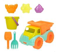 COLORBABY Color Beach Set de playa infantil con camión volquete 30 cm, Pala, rastrillo, cubo y moldes, Juguete de arena para niños a partir +18 meses, Juegos verano, juguetes arena (43505)