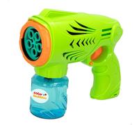 ColorBaby Color Bubbles Pistola eléctrica 2 en 1 pompas jabón, Disparo Manual y automático, Incluye 150 ml solución jabonosa, Uso Exterior, 3 Pilas AA (no Incluidas), Juguete niños 3 años y mas