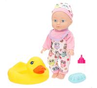 COLORBABY Colorbaby's Muñeco bebé, Mide 30 cm, Extremidades articuladas, Ropita búhos, Flotador Patito, Biberón, Muñecas para niñas, Juguete niña 24 Meses, Juguetes niños 2 años (39345)
