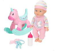ColorBaby Colorbaby's Muñeco bebé, Mide 30 cm, Incluye balancín, Biberón, Extremidades articuladas, Muñecas para niñas, Juguete niña 24 Meses, Juguetes niños 2 años (39346)