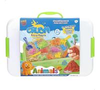 ColorBaby Crush! Maletín Arena mágica, 3 Bolsas Arena de Colores, Moldes Animales y Dinosaurios, Herramientas, No tóxico, Mesa sensorial, Motricidad Fina, Juguetes niños 3 años (39583)