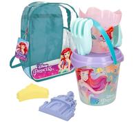ColorBaby Disney Princess Set Cubo de Playa Ariel con Pala, Rastrillo, Regadera y Accesorios, Incluye Mochila para niños, Set Playa Infantil, Juguetes Arena, Princesas, Licencia Oficial (77451)