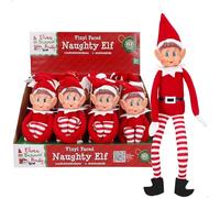 ColorBaby Elves Behavin' Badly Pack 12 Elfos traviesos, Muñeco Original 30 cm, Elfie Flexible, Cuerpo Suave y Cara Vinilo, Duende navideño, Peluche Navidad, Regalo para niños y niñas (85522)